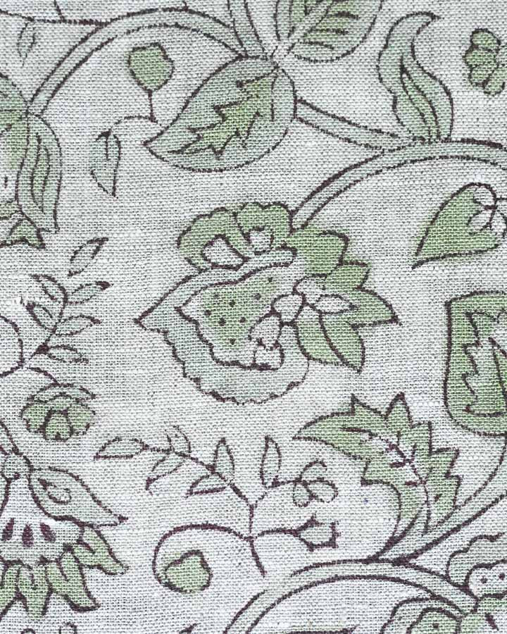 Olivia Hand Block Printed Linen Fabric