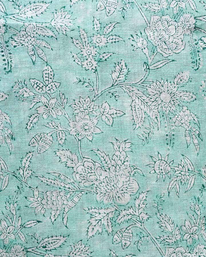 Caleb Hand Block Printed Linen Fabric