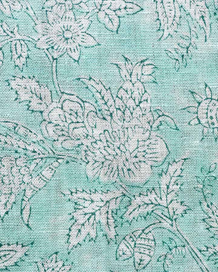Caleb Hand Block Printed Linen Fabric