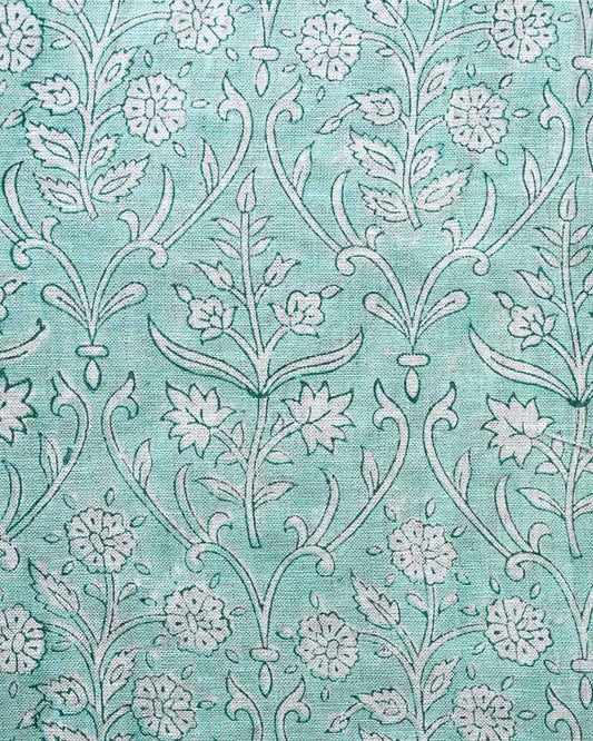 Victoria Hand Block Printed Linen Fabric
