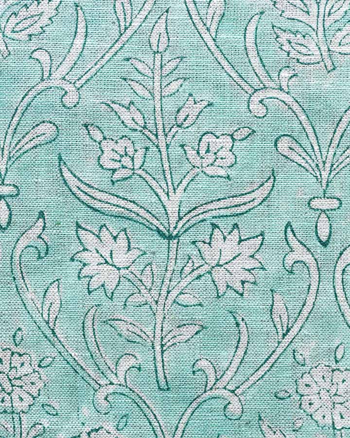 Victoria Hand Block Printed Linen Fabric