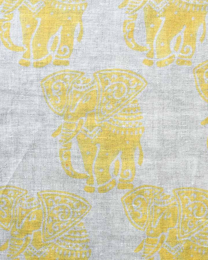 William Hand Block Printed Linen Fabric