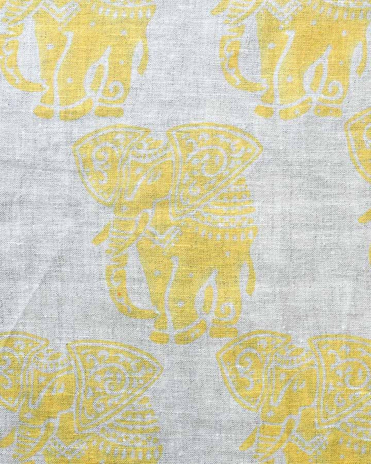 William Hand Block Printed Linen Fabric