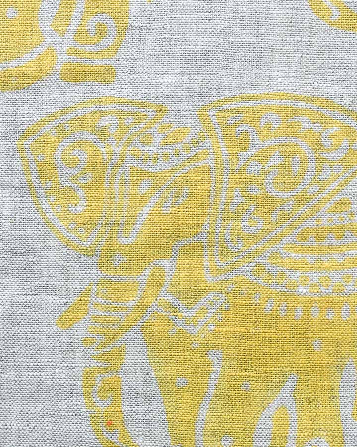 William Hand Block Printed Linen Fabric