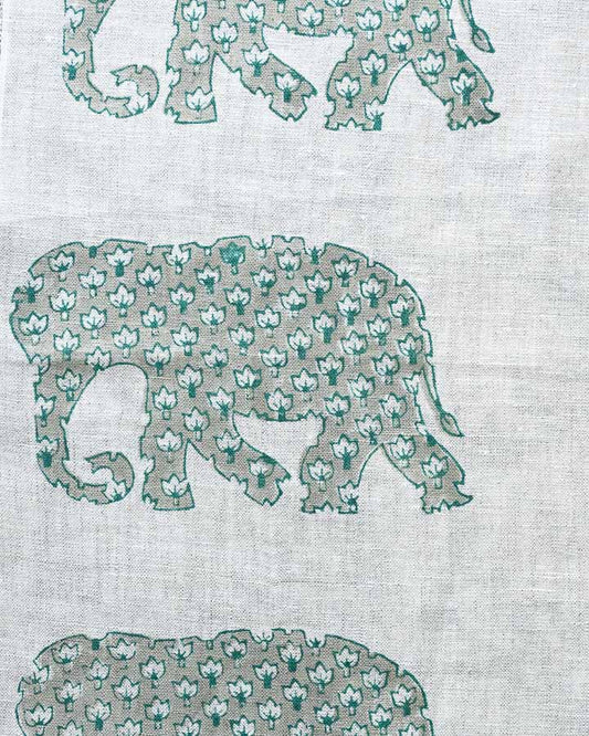 Henry Hand Block Printed Linen Fabric