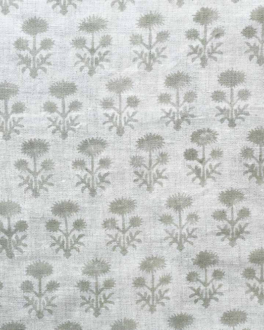 Henter Hand Block Printed Linen Fabric