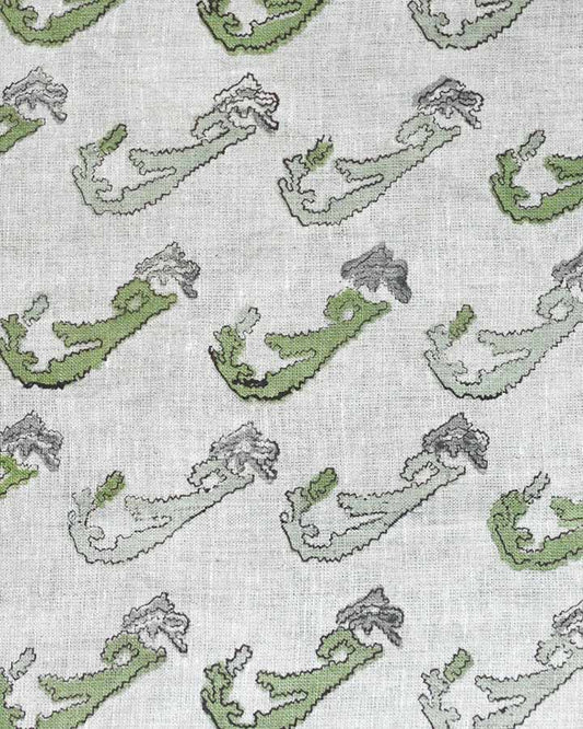 Victoria Hand Block Printed Linen Fabric