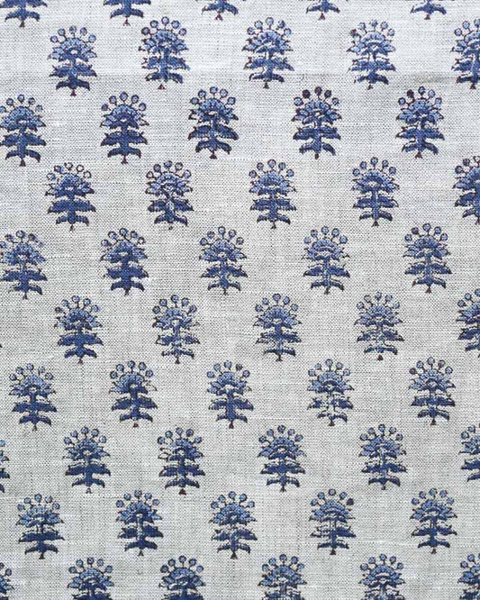 Elijah Hand Block Printed Linen Fabric