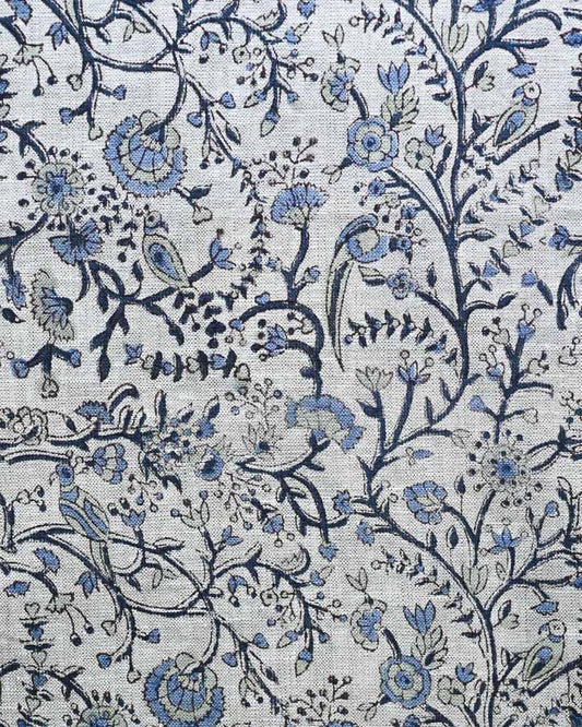 Madison Hand Block Printed Linen Fabric