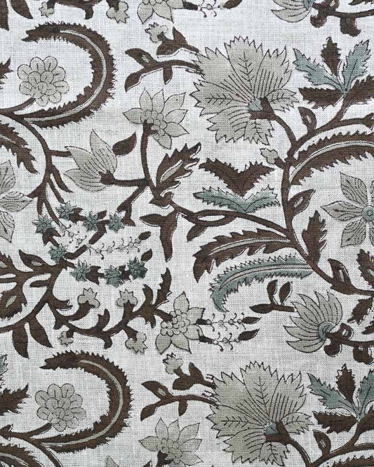 Stella Hand Block Printed Linen Fabric