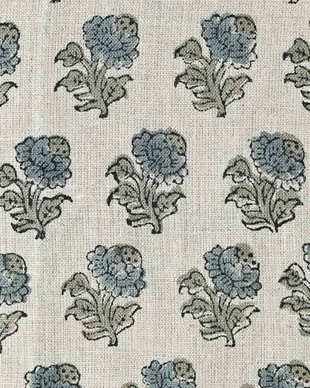Sarah Hand Block Printed Linen Fabric