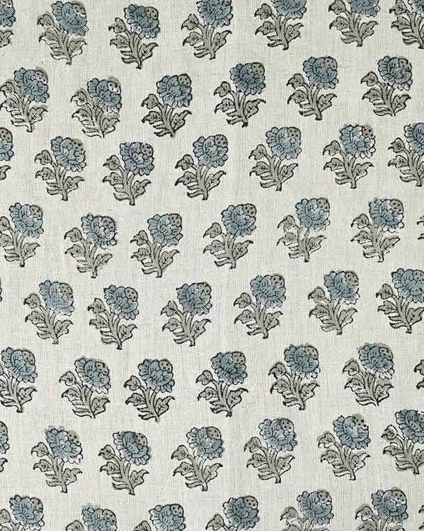 Sarah Hand Block Printed Linen Fabric