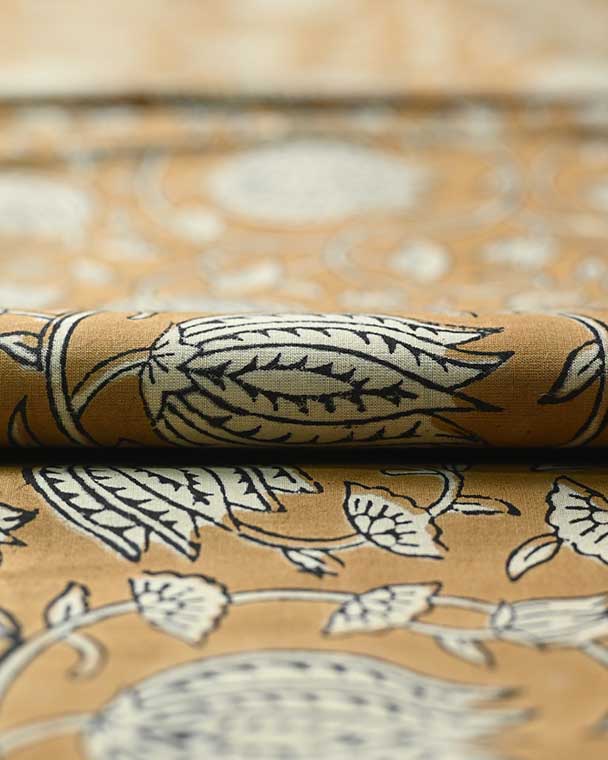 Vivienne Block Print Upholstery Cotton Fabric
