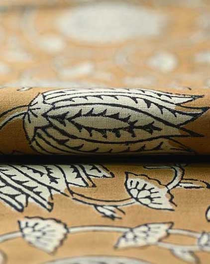 Vivienne Block Print Upholstery Cotton Fabric