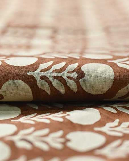 Edison Hand Block Printed Indian Cotton Fabric