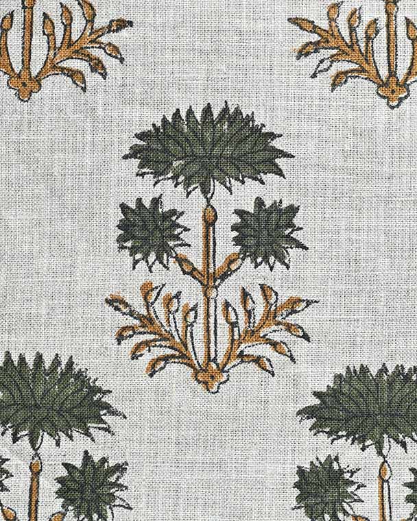 Sandra Hand-Block Printed Linen Fabric