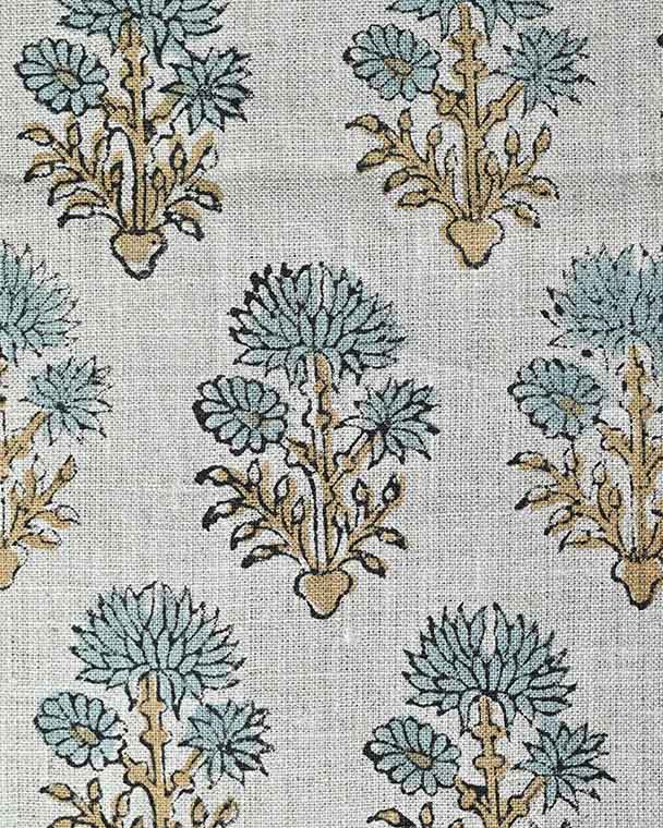 Sandra Hand-Block Printed Linen Fabric
