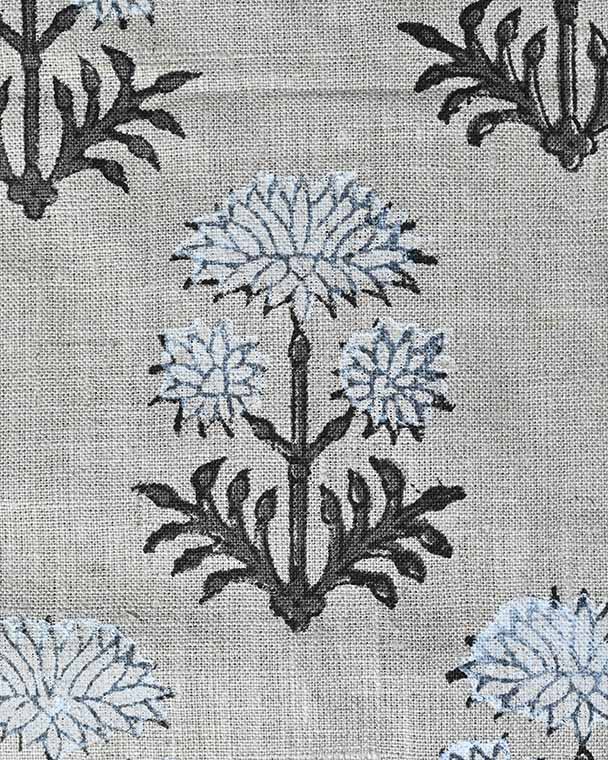 Sandra Hand-Block Printed Linen Fabric