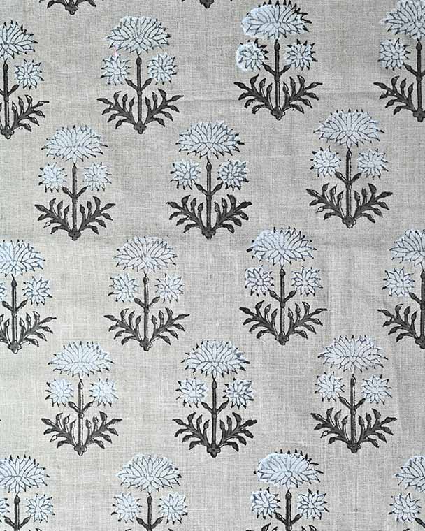 Sandra Hand-Block Printed Linen Fabric
