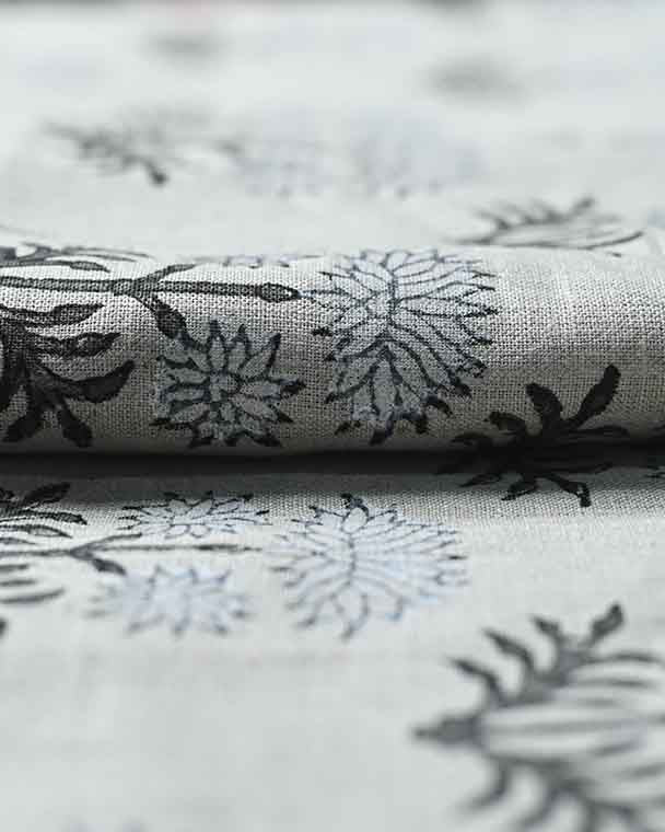 Sandra Hand-Block Printed Linen Fabric