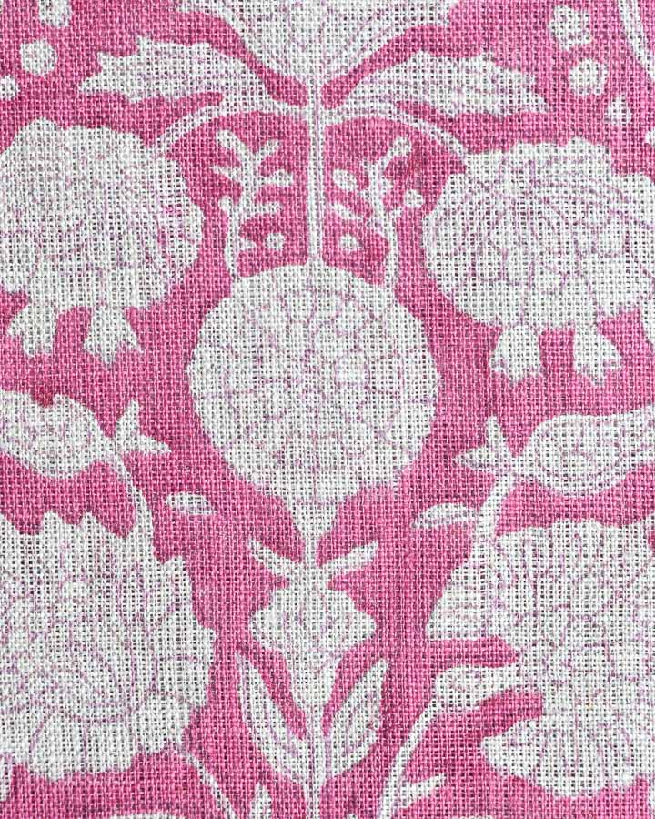 Gardenia Hand Block Printed Linen Fabric