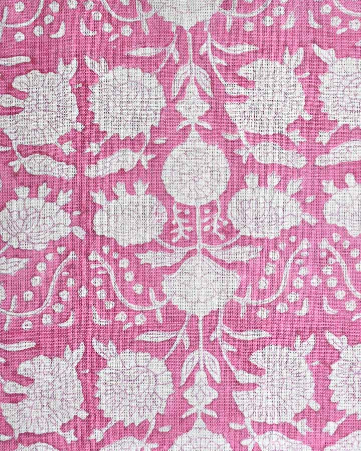Gardenia Hand Block Printed Linen Fabric
