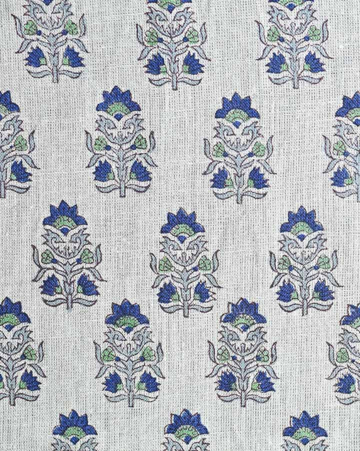 Tulip Hand Block Printed Linen Fabric
