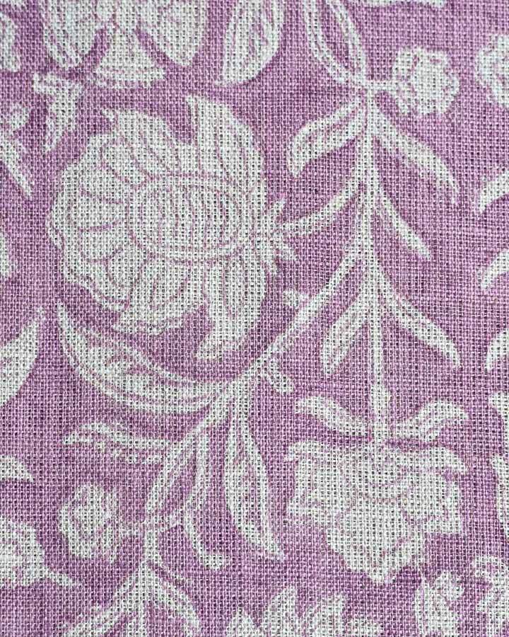 Orchid Hand Block Printed Linen Fabric