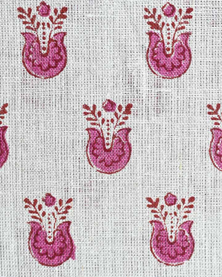 Evelyn Hand Block Printed Linen Fabric