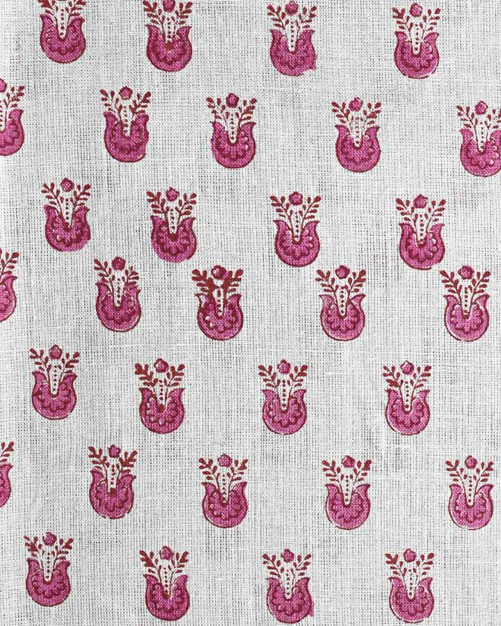 Evelyn Hand Block Printed Linen Fabric