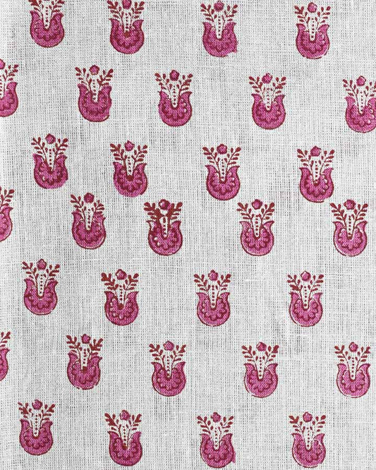 Evelyn Hand Block Printed Linen Fabric