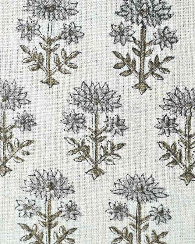 Sylvia Hand Block Printed Linen Fabric
