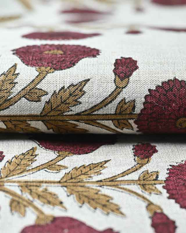 Nikita Hand Block Printed Linen Fabric