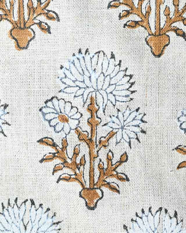 Sandra Hand-Block Printed Linen Fabric