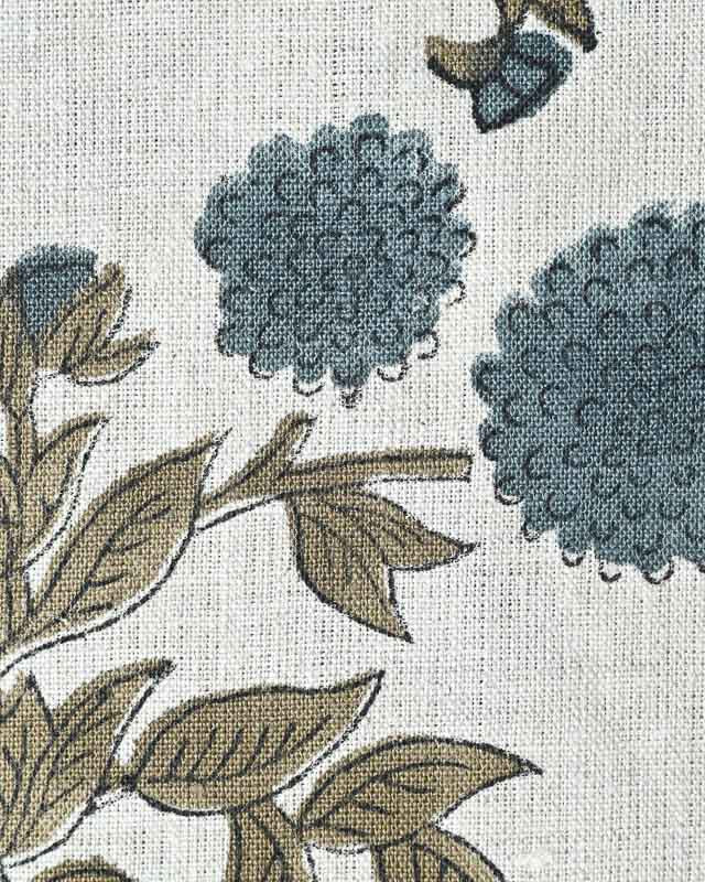 Lily Hand Printed Linen Fabric