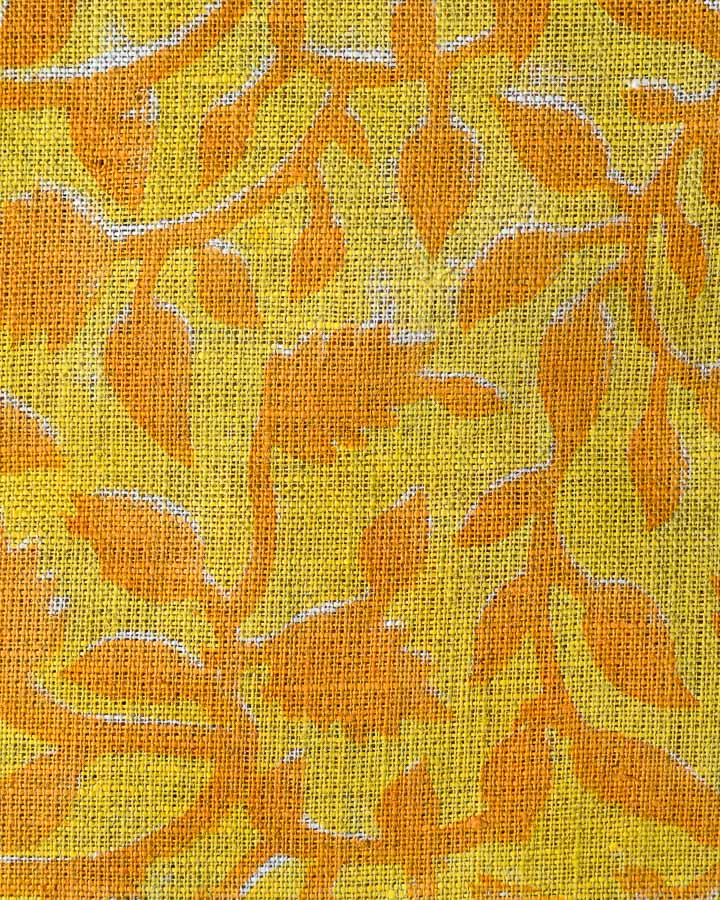 Daffodil Hand Block Printed Linen Fabric