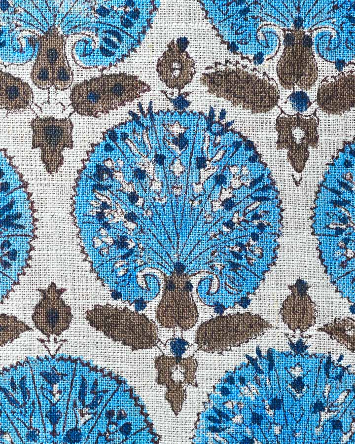 Hydrangea Hand Block Printed Linen Fabric