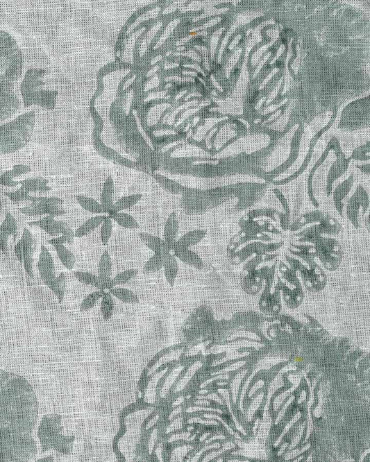 Snapdragon Hand Block Printed Linen Fabric
