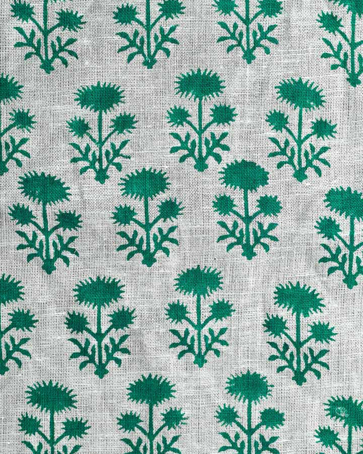 Begonia Hand Block Printed Linen Fabric