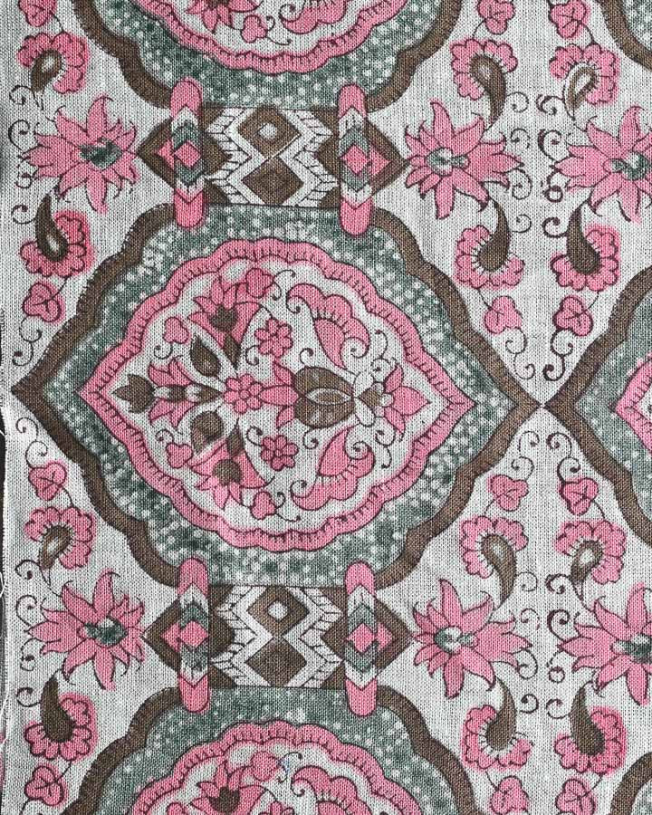 Primrose Hand Block Printed Linen Fabric