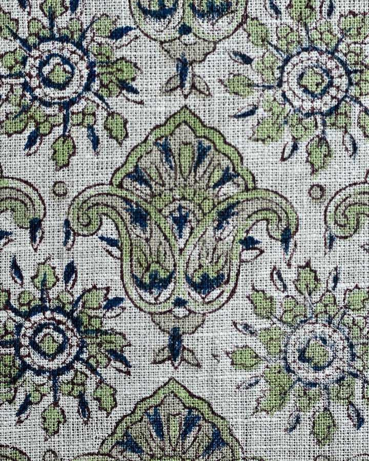 Nasturtium Hand Block Printed Linen Fabric