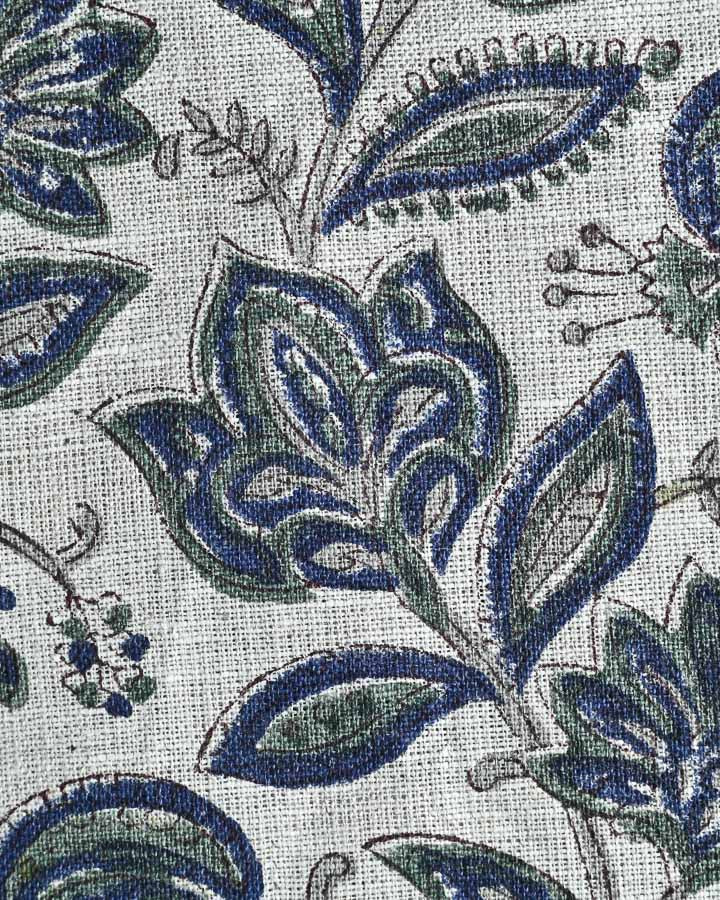 Calendula Hand Block Printed Linen Fabric