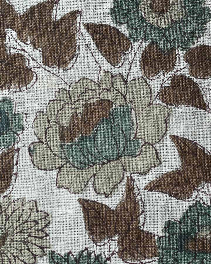 Sunflower Hand Block Printed Linen Fabric