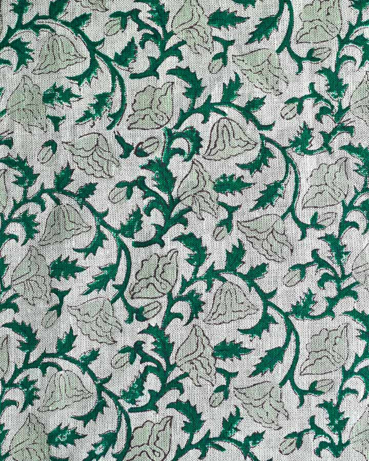 Violet Hand Block Printed Linen Fabric