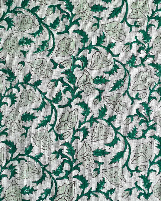 Violet Hand Block Printed Linen Fabric