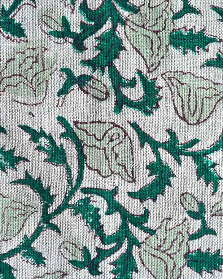 Violet Hand Block Printed Linen Fabric