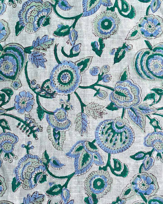 Nathaniel Hand Block Printed Linen Fabric