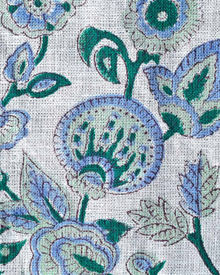 Nathaniel Hand Block Printed Linen Fabric