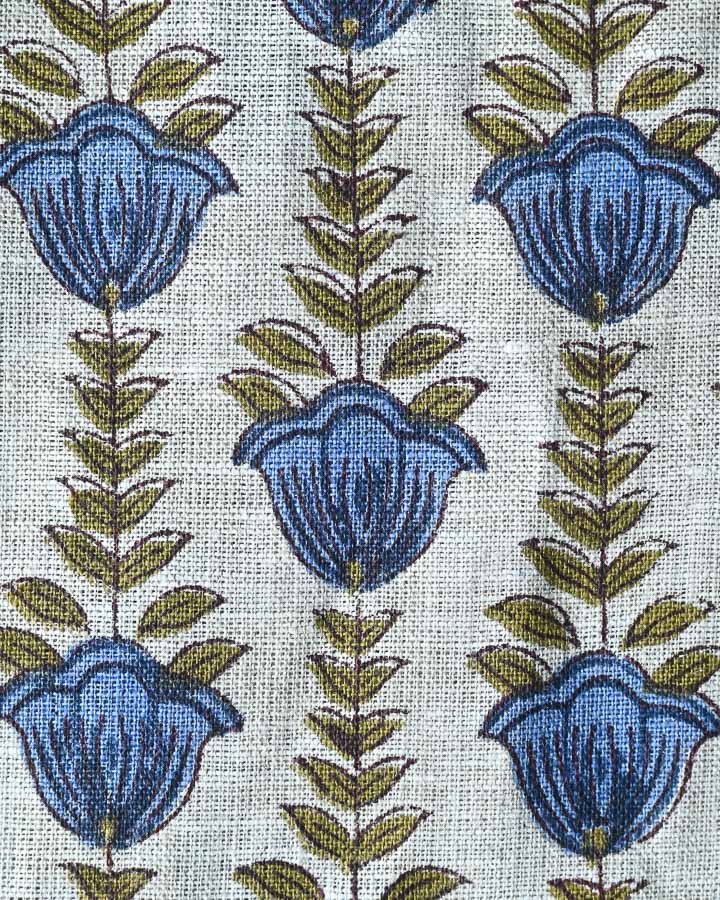 Sean Hand Block Printed Linen Fabric