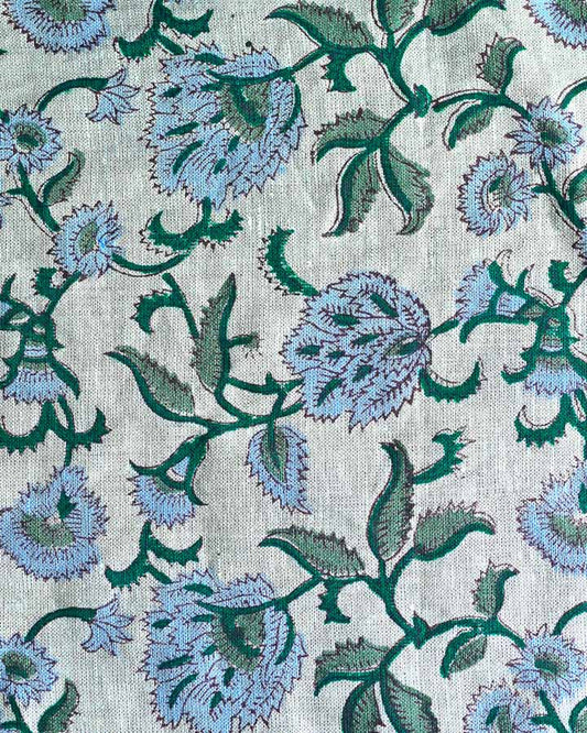 Madison Hand Block Printed Linen Fabric